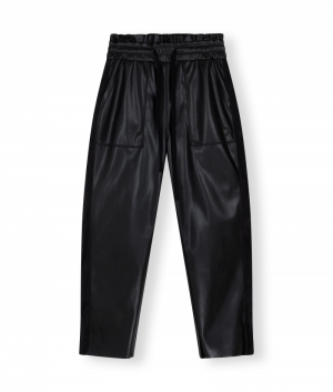 LEATHERLOOK SIDE PANEL JOGGER BLACK
