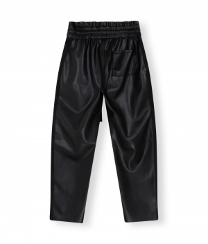 LEATHERLOOK SIDE PANEL JOGGER BLACK