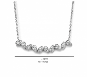 RHODIUM PLATED SET WITH WHITE CZ SILVER