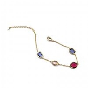 GOLD PLATED SET WITH COLORED STONES GOLD