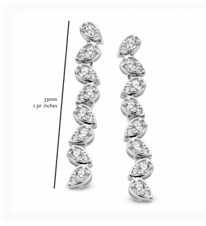 RHODIUM PLATED SET WITH WHITE CS SILVER