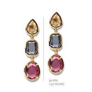 GOLD PLATED SET WITH COLOURED STONES GOLD