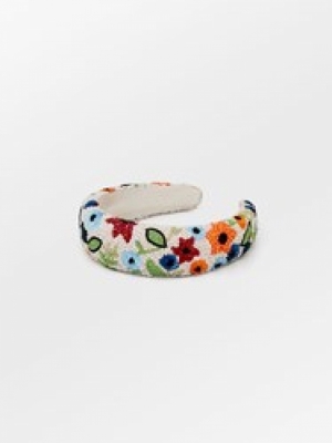 ANEMONA WIDE BEADED HAIRBRACE WHITE