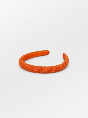 SOLID SLIM BEADED HAIRBRACE ORANGE