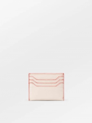 CRINKLED CARD HOLDER PEACH WHIP PINK