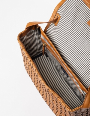 KENZIE - COGNAC WOVEN CLASSIC LEATHER COGNAC