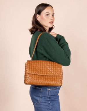 KENZIE - COGNAC WOVEN CLASSIC LEATHER COGNAC