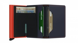 SLIMWALLET MATTE NIGHTBLUE & ORANGE  & ORANGE