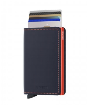 SLIMWALLET MATTE NIGHTBLUE & ORANGE  & ORANGE