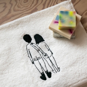 GASTENDOEKJES - SET VAN 2 - NAKED COUPLE BACK 