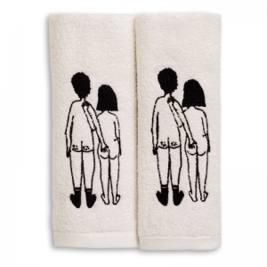 GASTENDOEKJES - SET VAN 2 - NAKED COUPLE BACK 