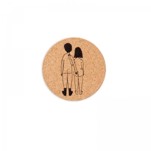 ONDERZETTER KURK NAKED COUPLE BACK - SET VAN 6 