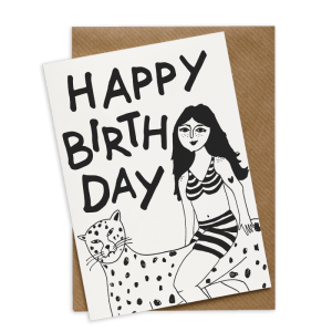 WENSKAART - HAPPY BIRTHDAY - JAGUAR GIRL 
