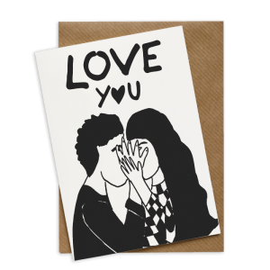 WENSKAART - LOVE YOU - SECRET KISSERS 