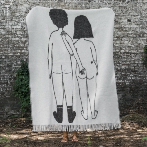 PLAID WOOL NAKED COUPLE BACK 