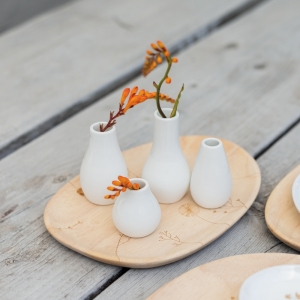 MINI VAASJES - SET VAN 4 - WIT 