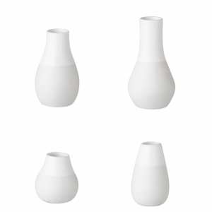 MINI VAASJES - SET VAN 4 - WIT 