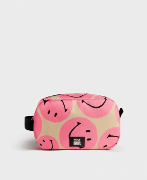 SMILEY - PINK LARGE TOILETRY BAG PINK