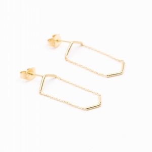 UNITY TRIANGLE DOUBLE EARRINGS GOLD
