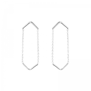 UNITY TRIANGLE DOUBLE EARRINGS SILVER