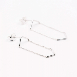 UNITY TRIANGLE DOUBLE EARRINGS SILVER