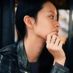 GLORIA EARRING LINKS SILVER