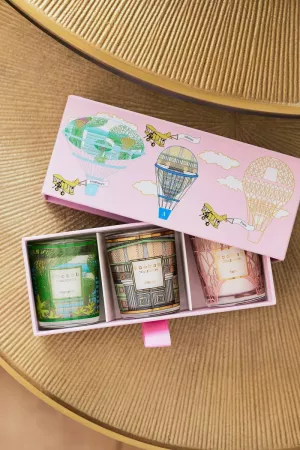 TRIO TRAVEL CANDLES - SINGAPORE - ATHENS - PARIS 