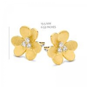 GOLD BRUSH PLATED SET WITH WHITE CZ GOLD