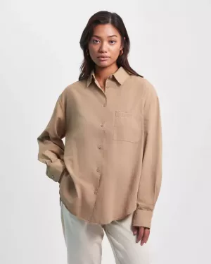 ORGANIC OVERSIZED SHIRT PACIFIC BLUE