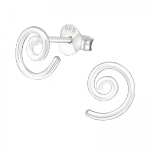 SPIRAAL ZILVER - 925 SILVER EAR STUDS 