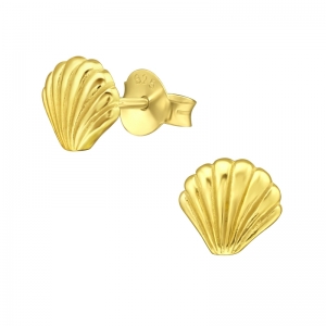 SCHELPJES GOUD - 925 SILVER EARSTUDS 