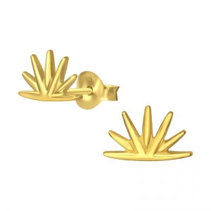 HALVE ZONNETJES GOUD - 925 SILVER EARSTUDS - GOUD VERGULD + E-COAT 