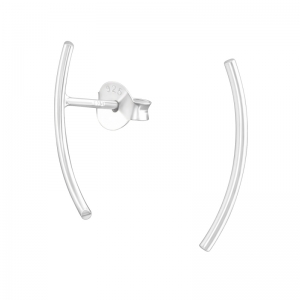 GEBOGEN STAAF ZILVER - 925 SILVER EAR STUDS 