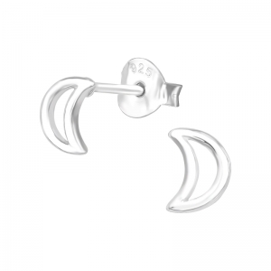 HALVE MAAN ZILVER - 925 SILVER EARSTUDS 