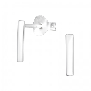 RECHTHOEK ZILVER - 925 SILVER EAR STUDS 