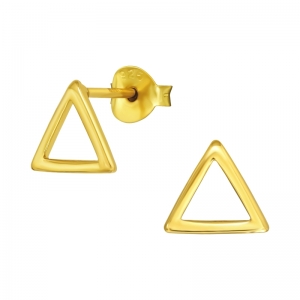 DRIEHOEK GOUD - 925 SILVER EAR STUDS - GOUD VERGULD + E-COAT 