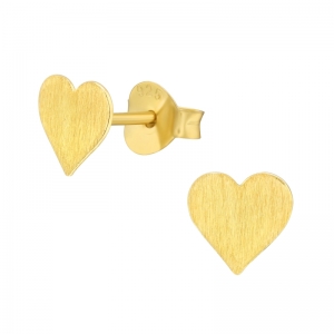 HARTJE GOUD - 925 SILVER EAR STUDS - GOUD VERGULD + E-COAT 