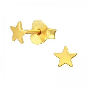 STER GOUD - 925 SILVER EAR STUDS - VERGULD + E-COAT 