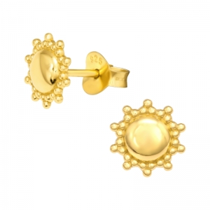 ZON GOUD- 925 SILVER EAR STUDS GOUD VERGULD + E COAT GOLD