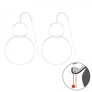 2 RINGEN ZILVER - 925 SILVER EARRINGS 