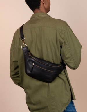 DREW BUM - BLACK SOFT LEATHER BLACK