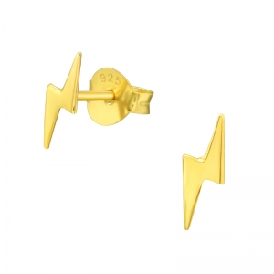 BLIKSEM GOUD - 925 SILVER EAR STUDS 
