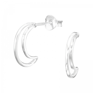 MAAN ZILVER - 925 SILVER EAR STUDS 