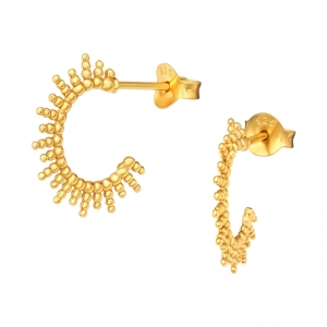 OPEN HOOP GOUD - 925 SILVER EARSTUDS GOUD VERGULD + E-COAT GOLD