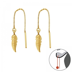 VEERTJES (DOOR OOR) - 925 SILVER EARSTUDS - GOUD VERGULD + E-COAT GOUD