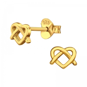 KRAKELING - 925 SILVER EARSTUDS GOUD VERGULD + E-COAT GOUD