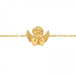DROMEND ENGELTJE - 925 SILVER BRACELET - GOUD VERGULD + E-COAT GOUD