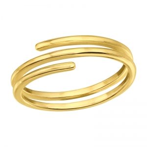 OPEN RING - 925 SILVER RING - GOUD VERGULD + E-COAT GOUD