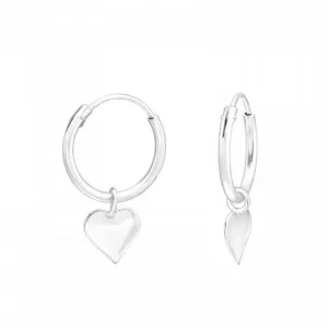 HANGENDE HARTJES - 925 SILVER EAR STUDS 