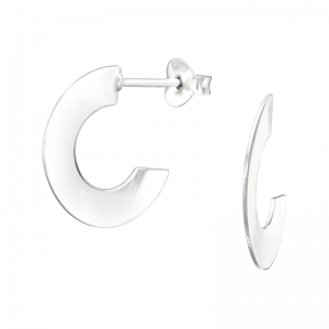 PLATE HALVE CIRKEL - 925 SILVER EAR STUDS 